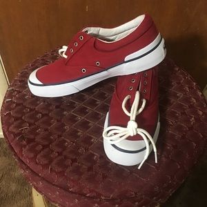 Red tennis shoes